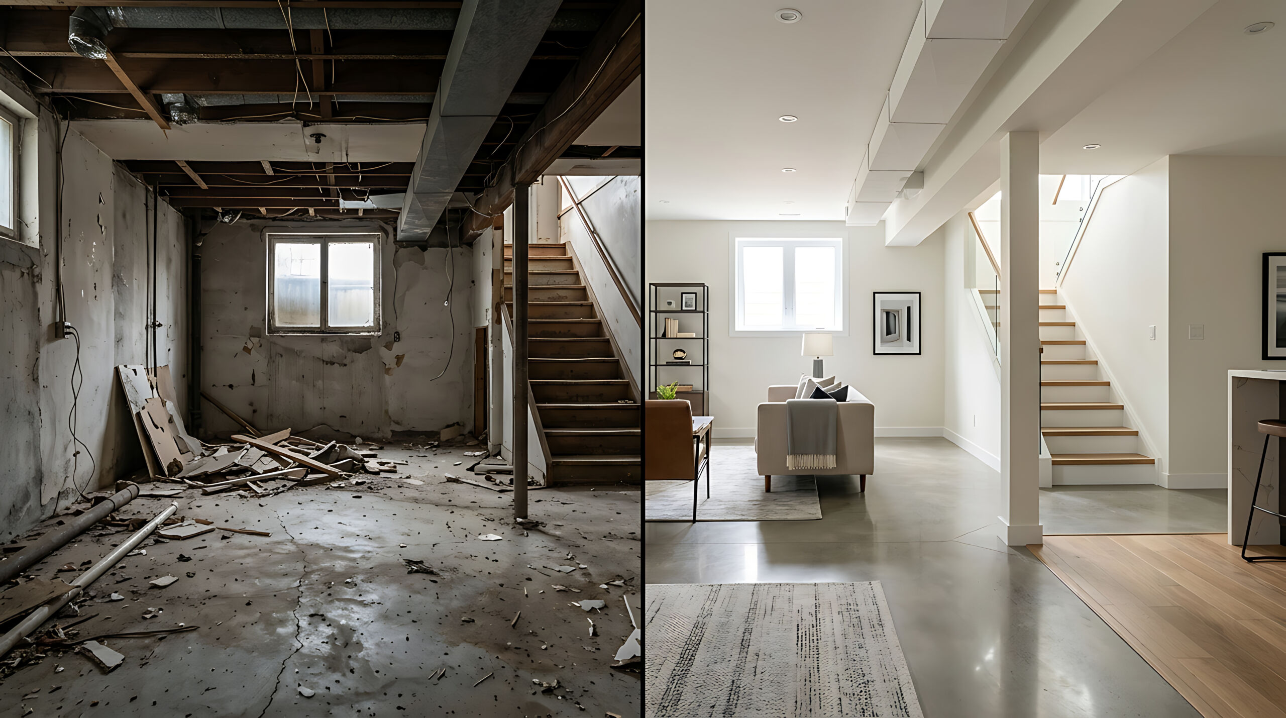 unfinished basement